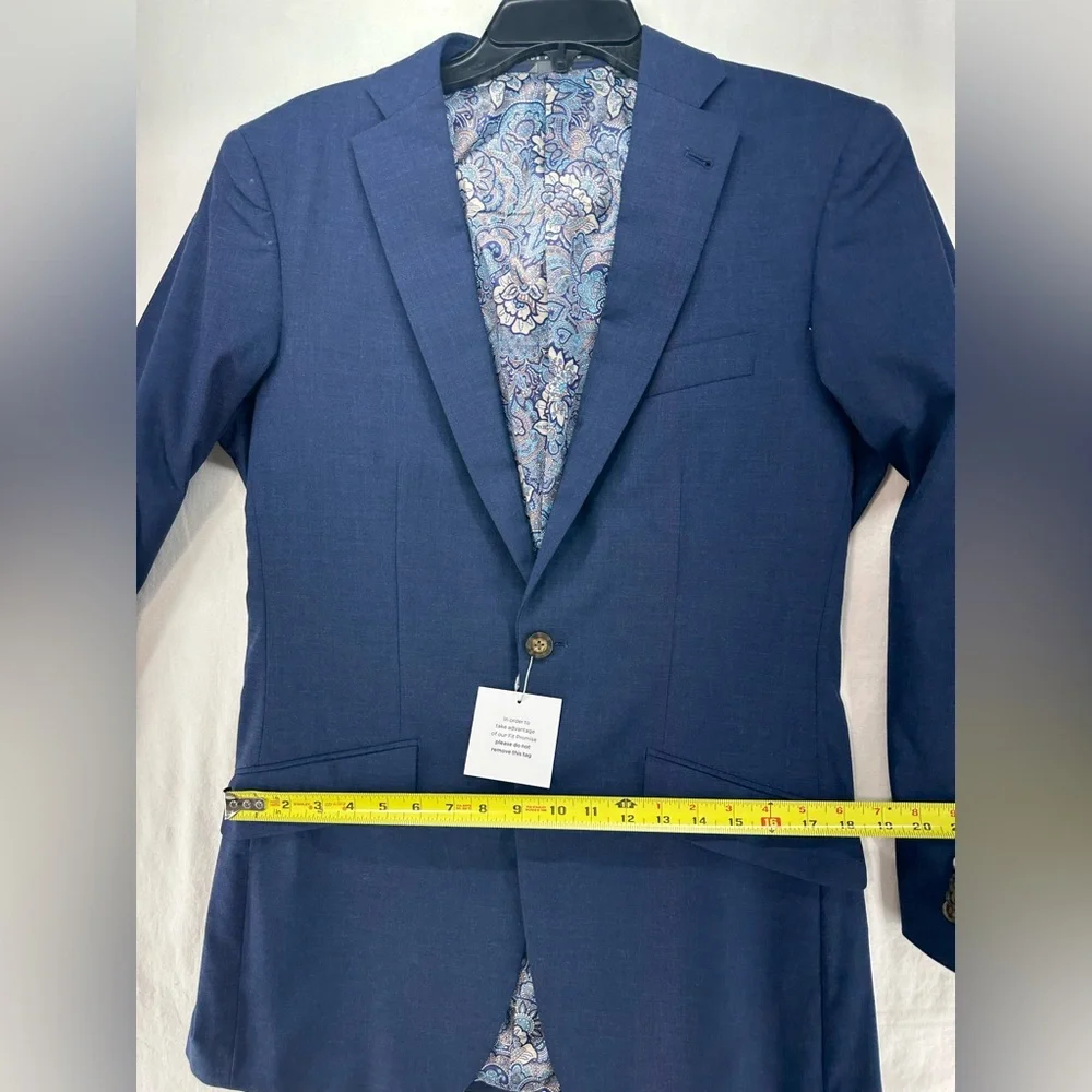 INDOCHINO Mens Solid Blue WOOL Sport Coat‎ Suit Jacket Blazer NEW NWT 36